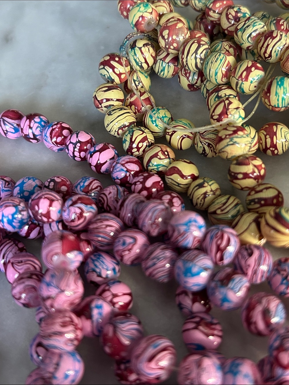 Art Beads: Glass Double Strand 8mm (100+ beads per)